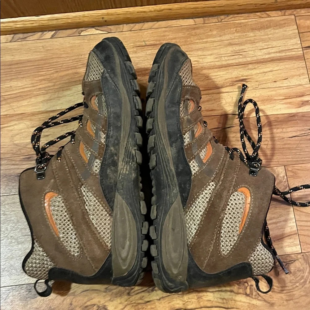 Merrell MOAB Mid hiker 6 youth suede leather walnut brown mesh lace hiking boots